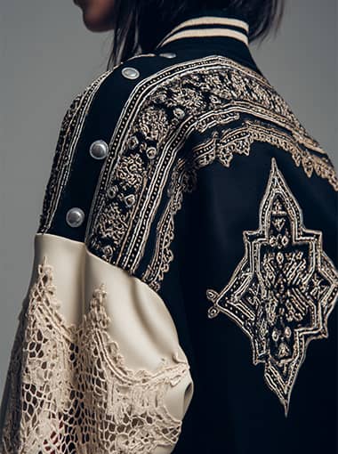 Custom Embroidered Lace Varsity Jacket