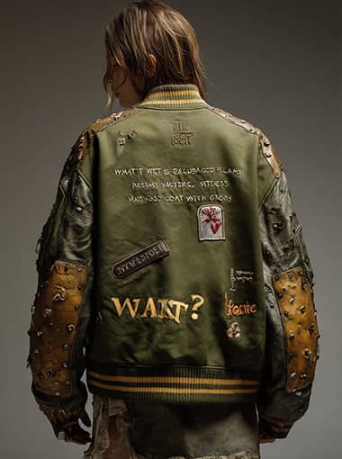 Custom Distressed Flight Jacket with Embroidery & Patches