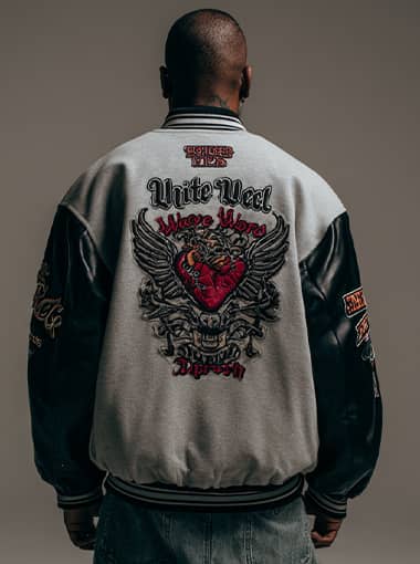 Custom Gothic Cathedral Varsity Jacket with Stained Glass Motifs