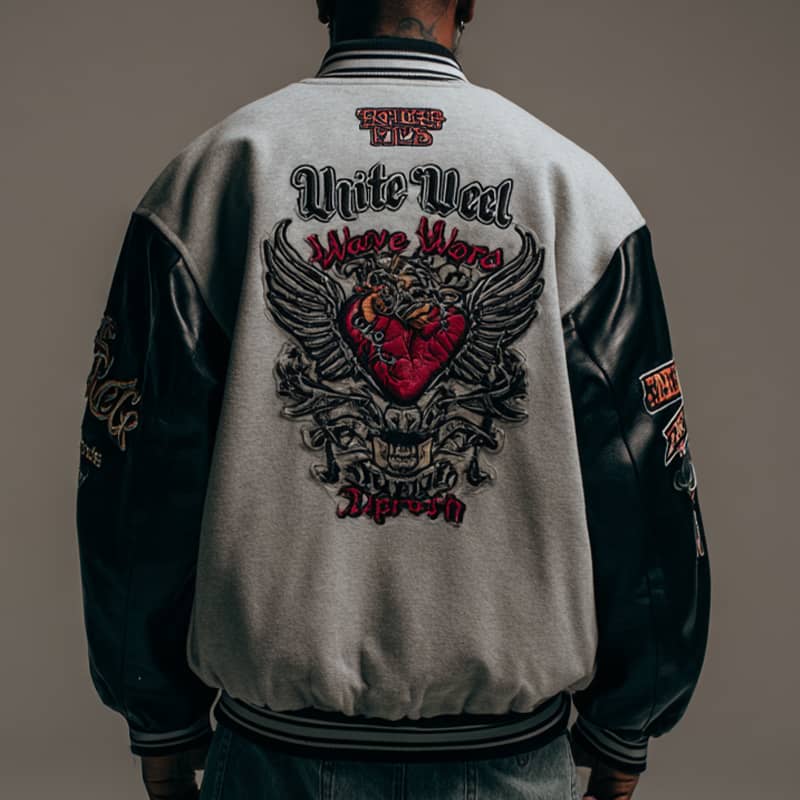 Custom Gothic Cathedral Varsity Jacket with Stained Glass Motifs