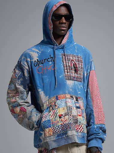 Custom Patchwork Graphic Hoodi