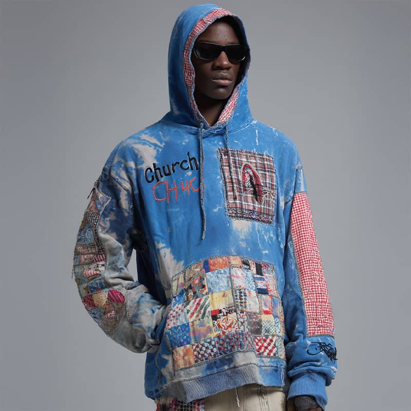 Custom Patchwork Graphic Hoodie – Folk & Street Fusion
