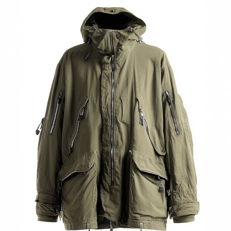 Custom Military-Inspired Parka Jacket with Faux Fur Hood