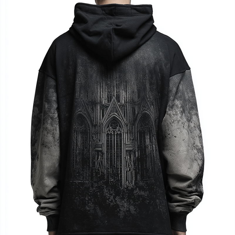 Custom Gradient Hoodie with Bead Embellished Drip Design