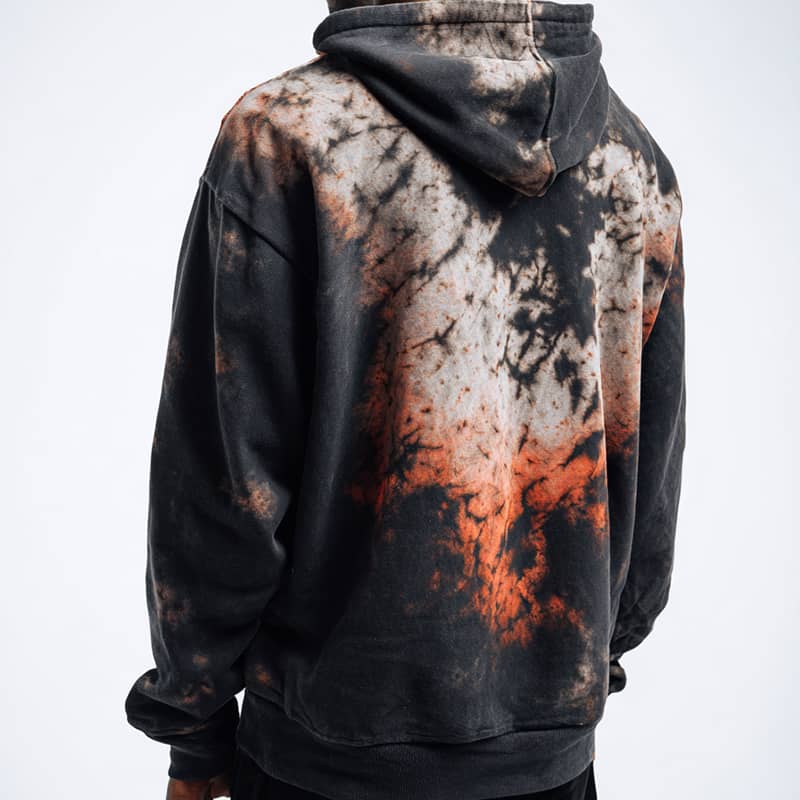 Made-to-Order Utility Hoodie in Lava-Inspired Dye Pattern