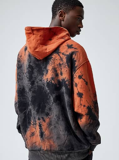 Made-to-Order Utility Hoodie in Lava-Inspired Dye Pattern